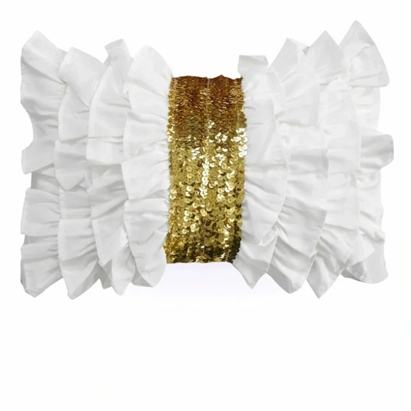 Ruffles rhinestone  detail throw comfy style pillow - Picture 1 of 8